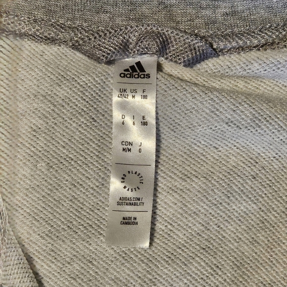 Adidas Track Jacket Grey Striped Zip Up Mens Size M - Picture 3 of 5